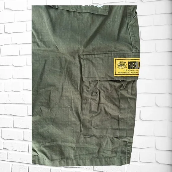 CORTEIZ "ALCATRAZ" Mens Cargo Shorts – Hard to Find - Forest Green - NEW Size L - Picture 4 of 9